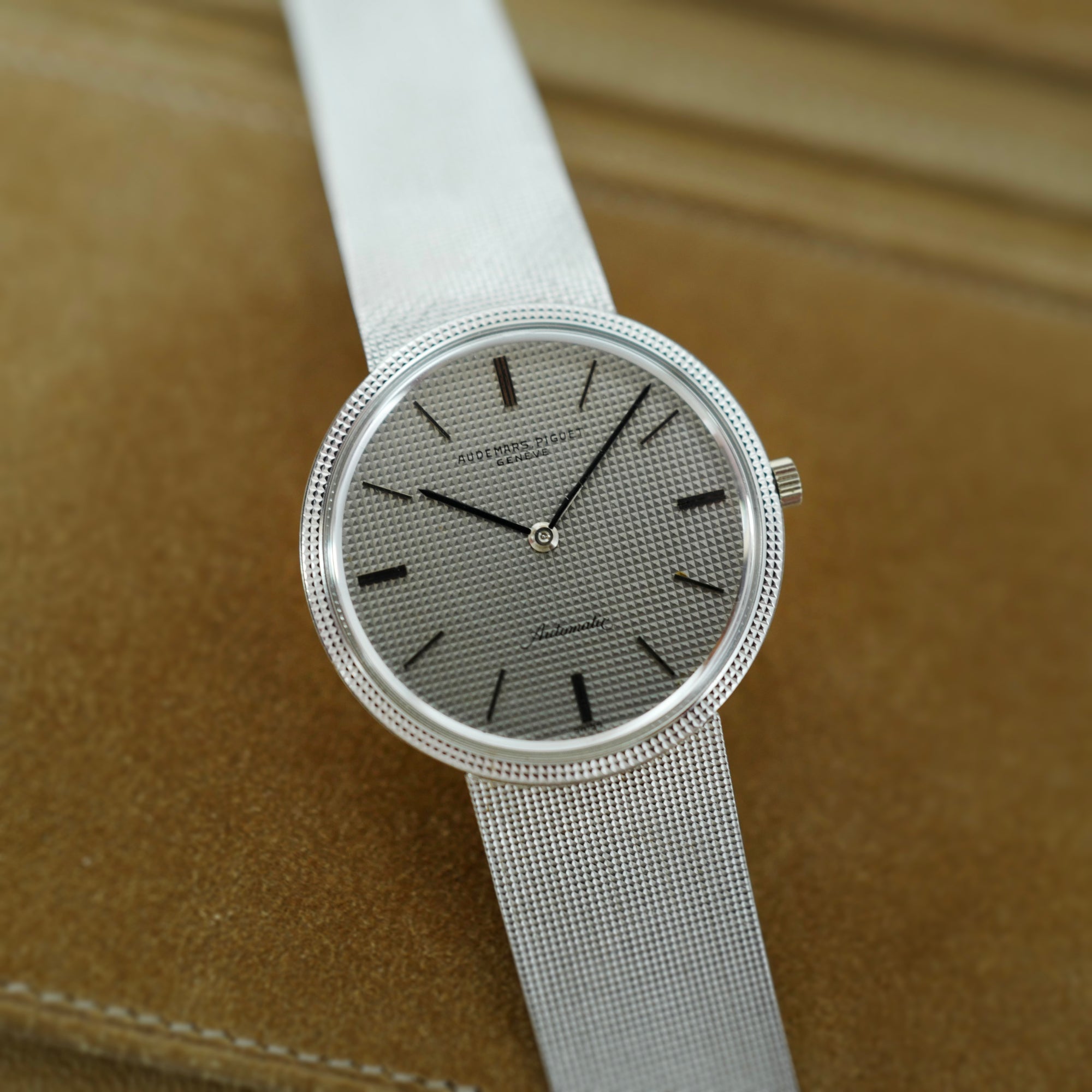 Audemars Piguet White Gold Round Automatic Bracelet Watch