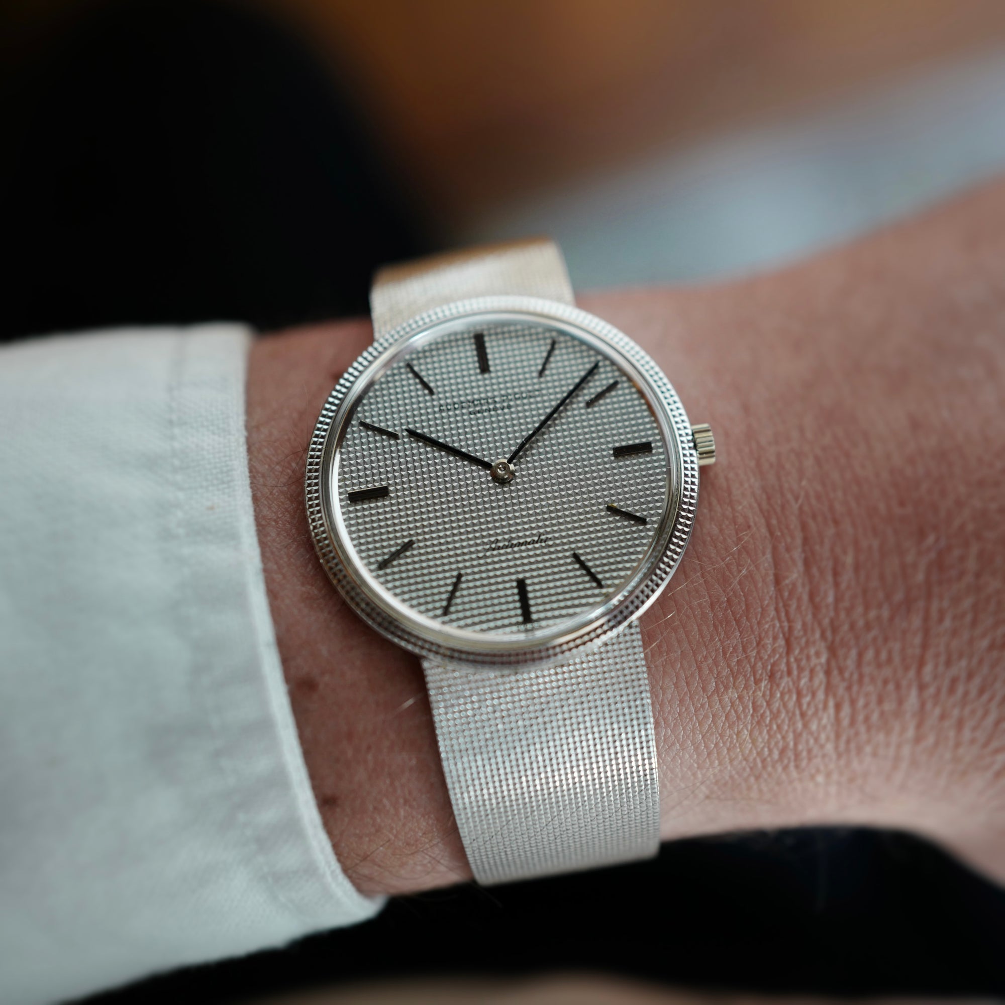 Audemars Piguet White Gold Round Automatic Bracelet Watch