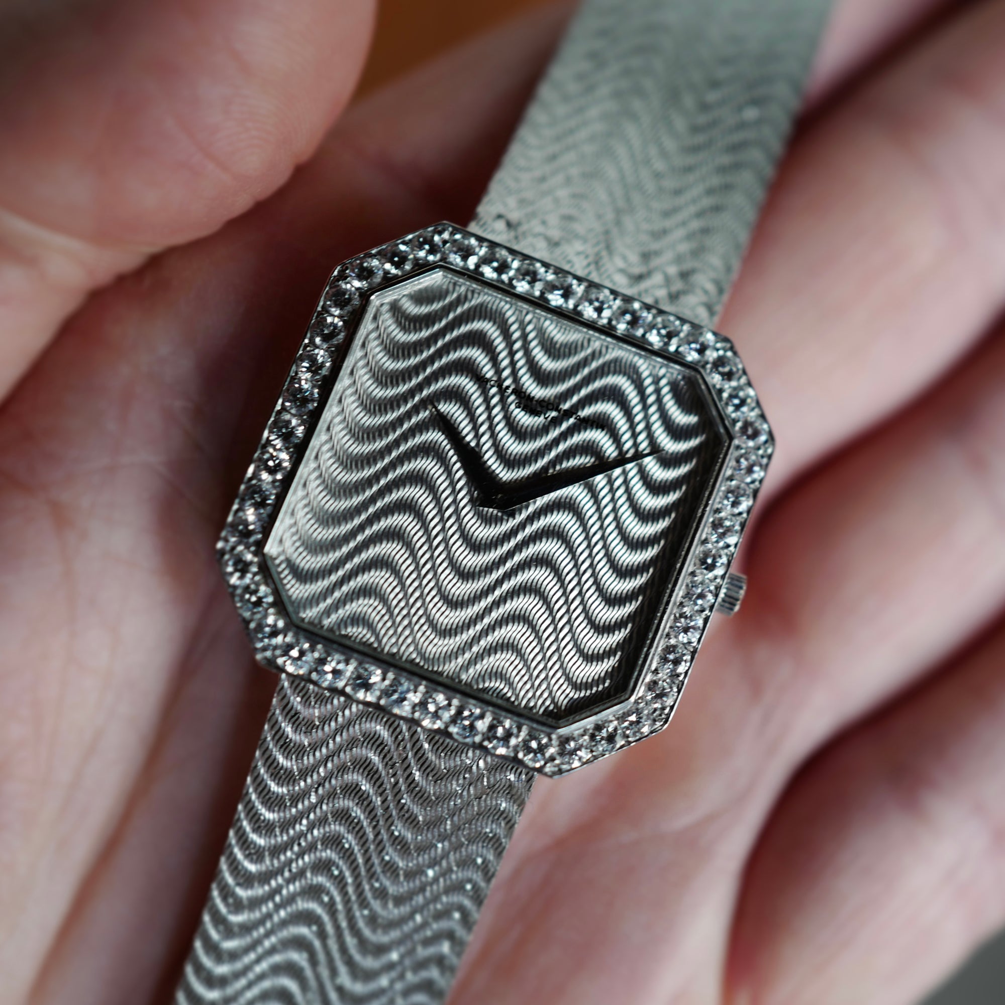 Vacheron Constantin White Gold Octagonal Bracelet Watch with Diamonds