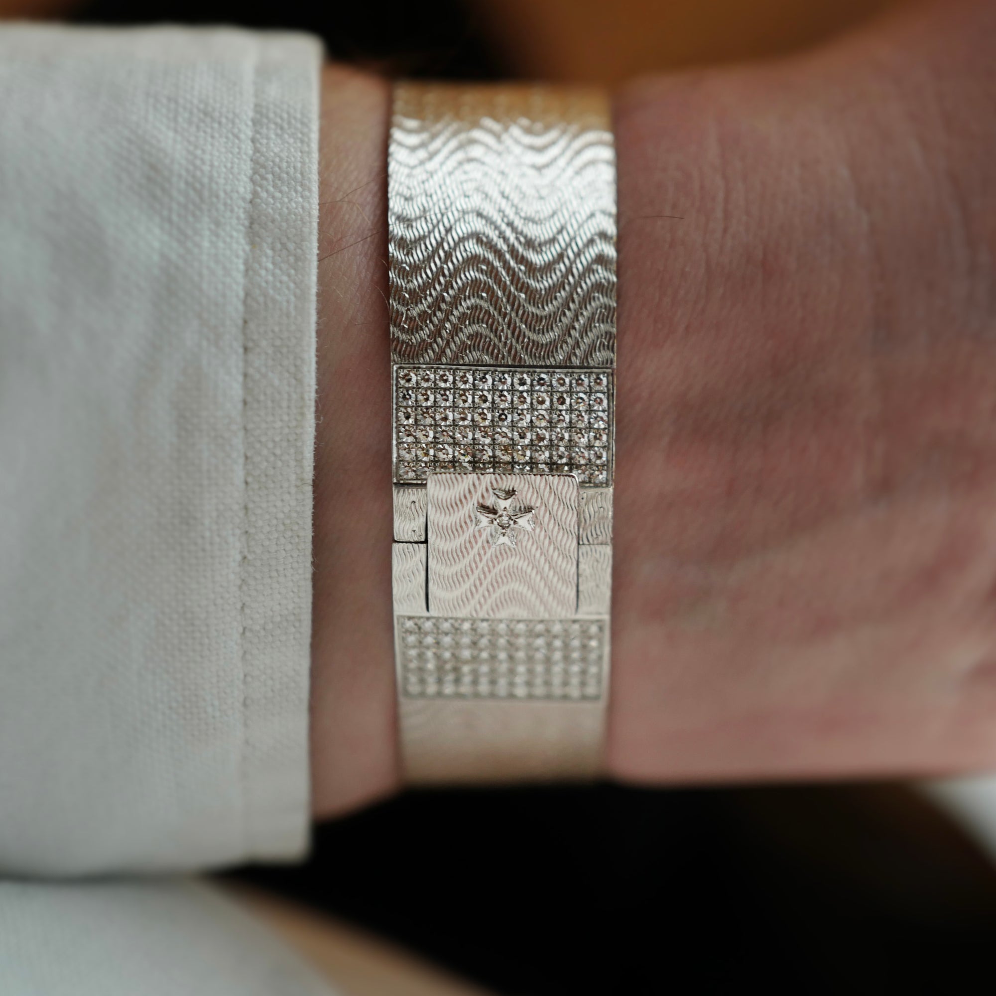 Vacheron Constantin White Gold Octagonal Bracelet Watch with Diamonds