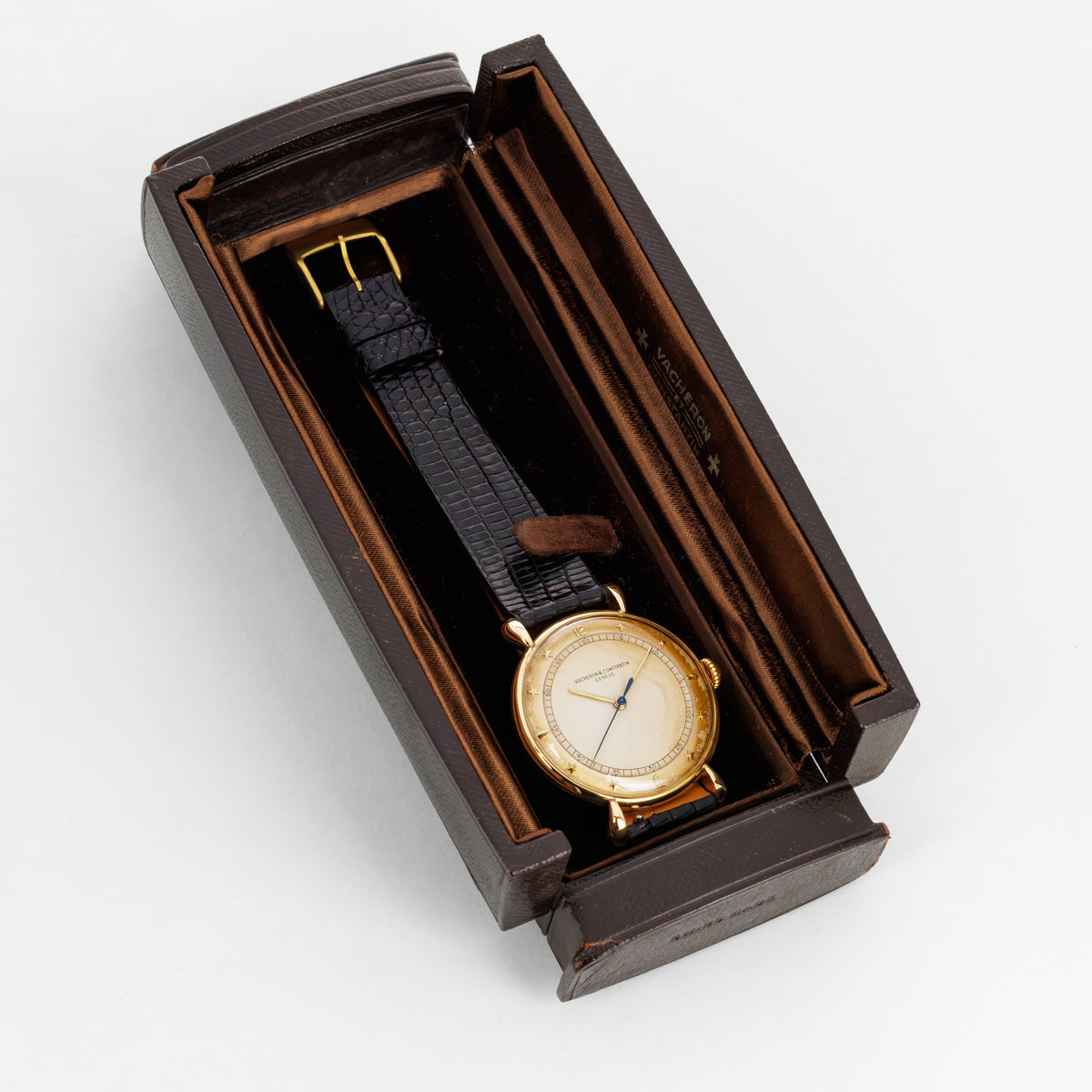 Vacheron Constantin Yellow Gold Watch with Star Numerals and Tear Drop Lugs