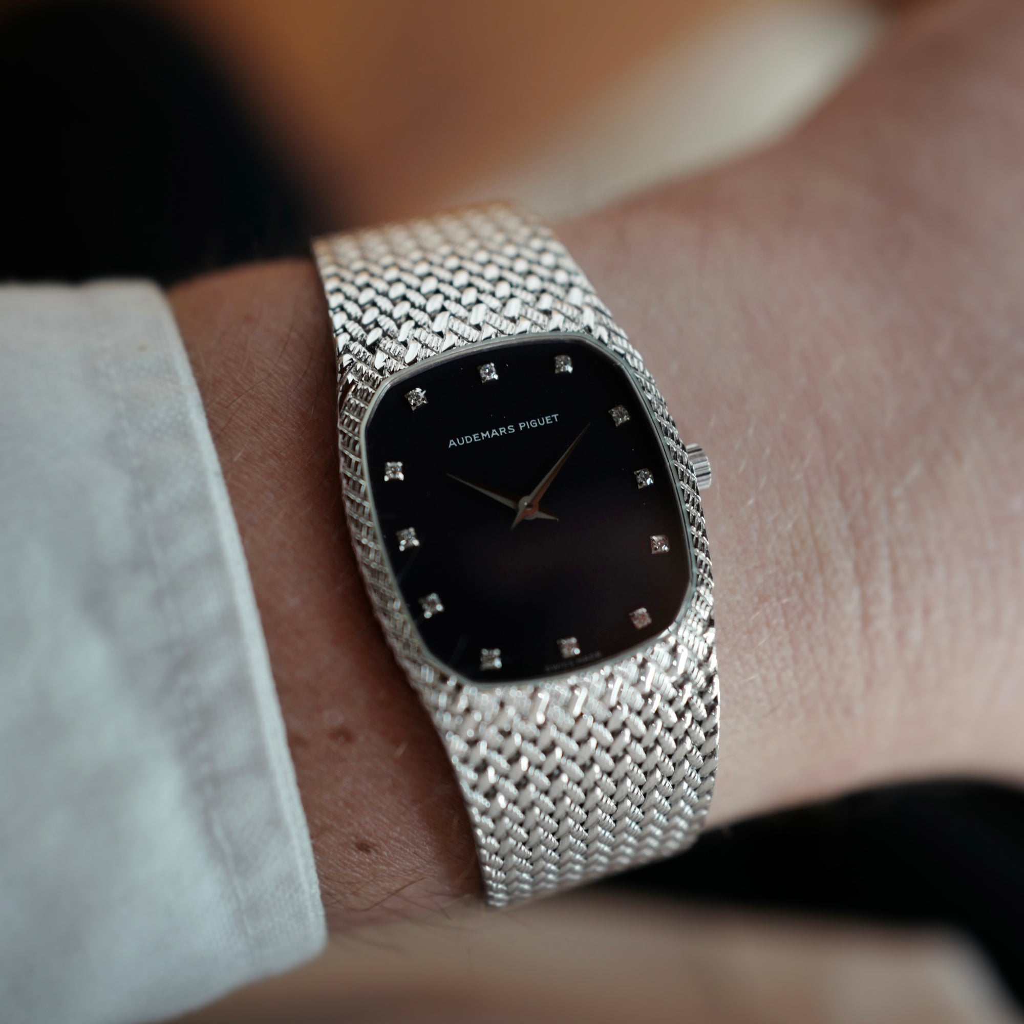 Audemars Piguet White Gold Cobra-Style Bracelet Watch