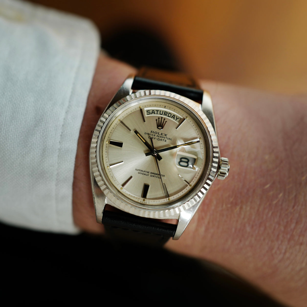 Rolex White Gold Oyster Perpetual Day-Date Ref. 1803 with Doorstop Dial (New Arrival)