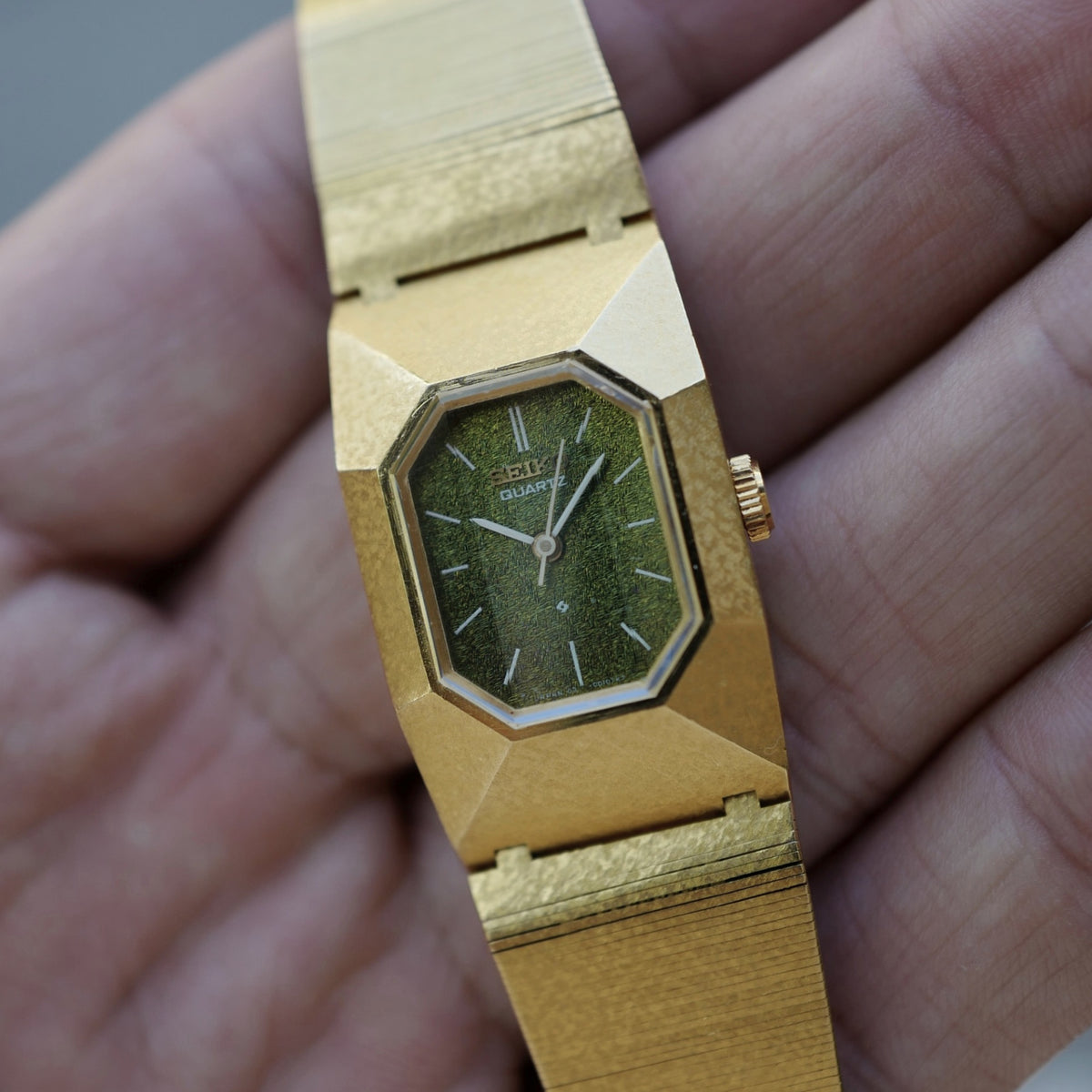 Seiko Yellow Gold Geometric Watch Ref. 03-3000