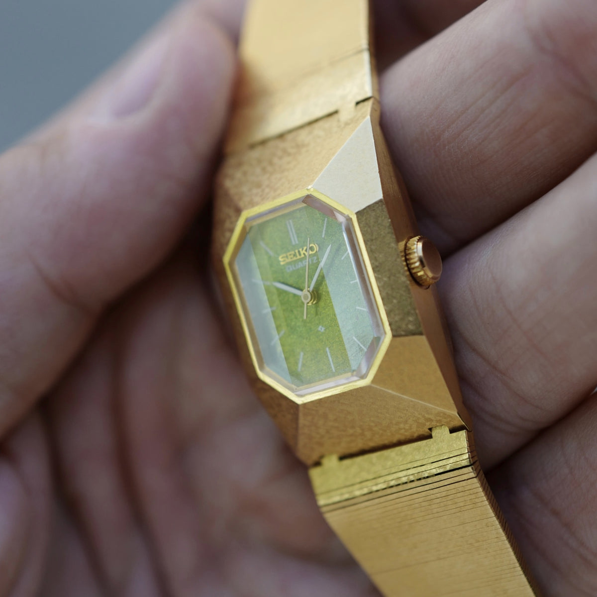 Seiko Yellow Gold Geometric Watch Ref. 03-3000
