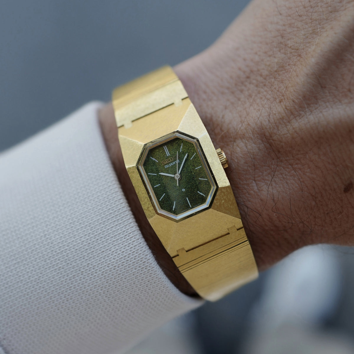 Seiko Yellow Gold Geometric Watch Ref. 03-3000