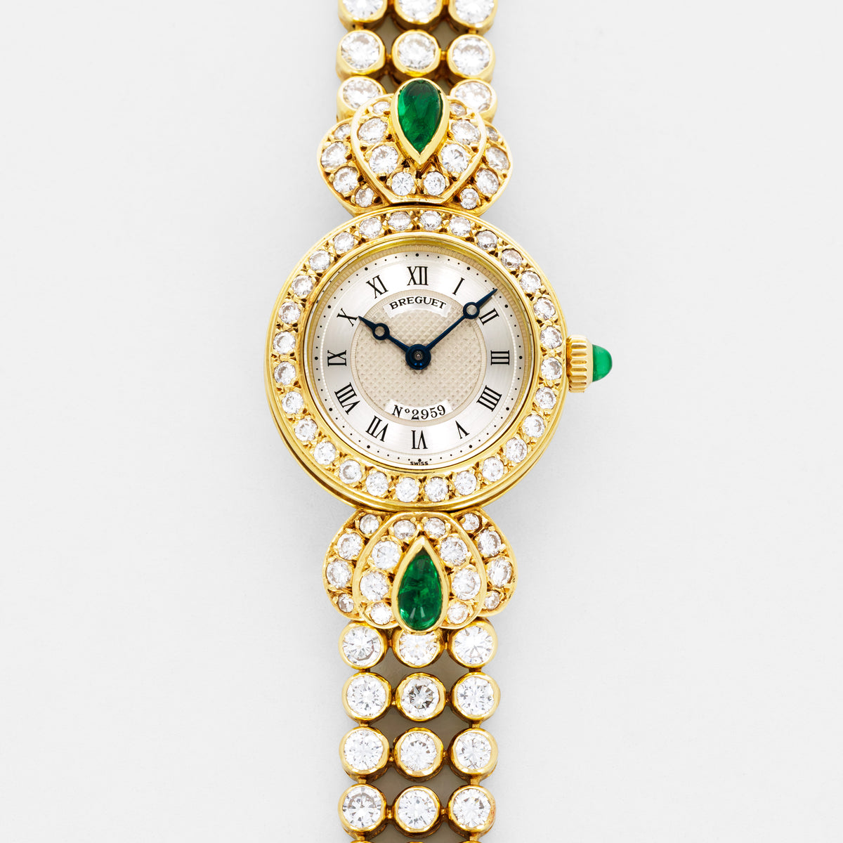Breguet Yellow Gold Classique with Diamonds and Emeralds