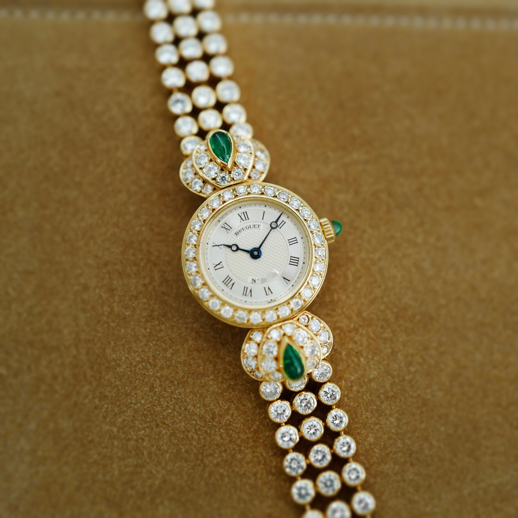 Breguet Yellow Gold Classique with Diamonds and Emeralds