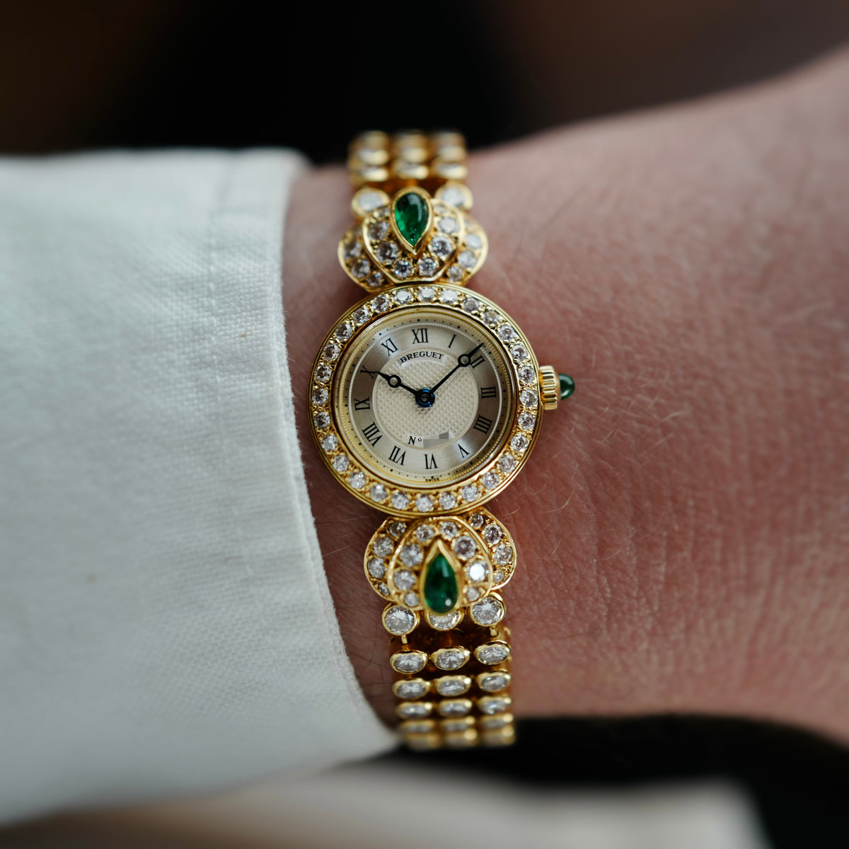 Breguet Yellow Gold Classique with Diamonds and Emeralds