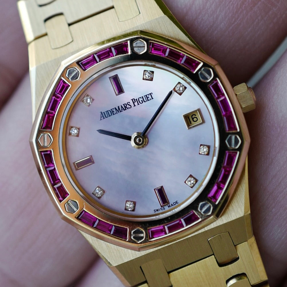 Audemars Piguet Pink Gold Royal Oak Ruby Watch Ref. 66600