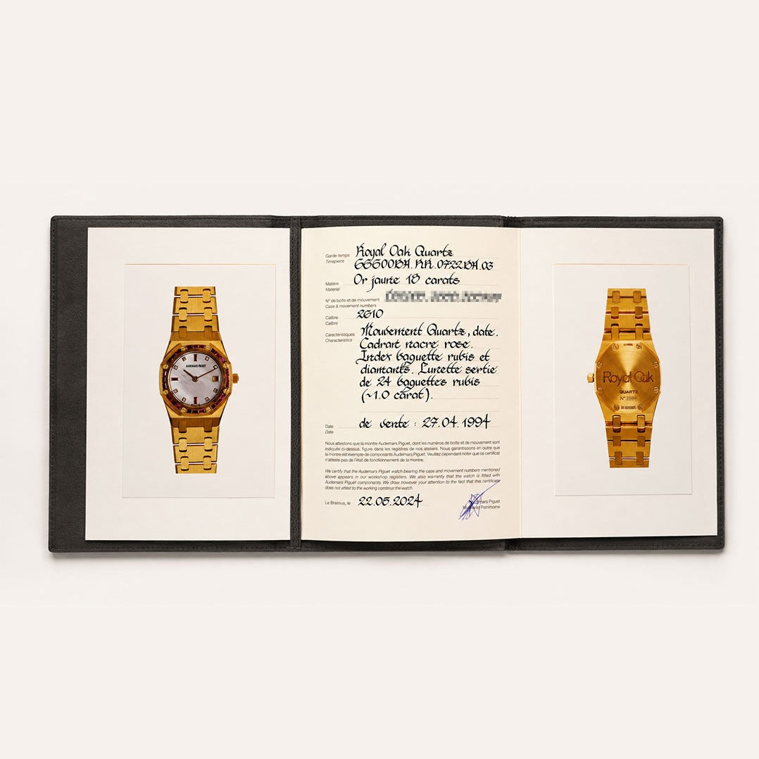 Audemars Piguet Pink Gold Royal Oak Ruby Watch Ref. 66600