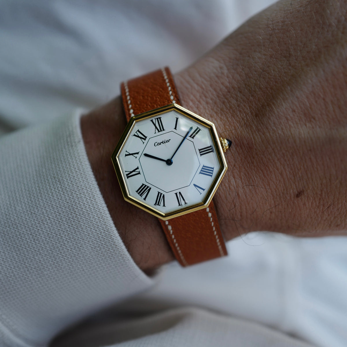 Cartier Yellow Gold Octagonal XL London Watch, Circa 1976