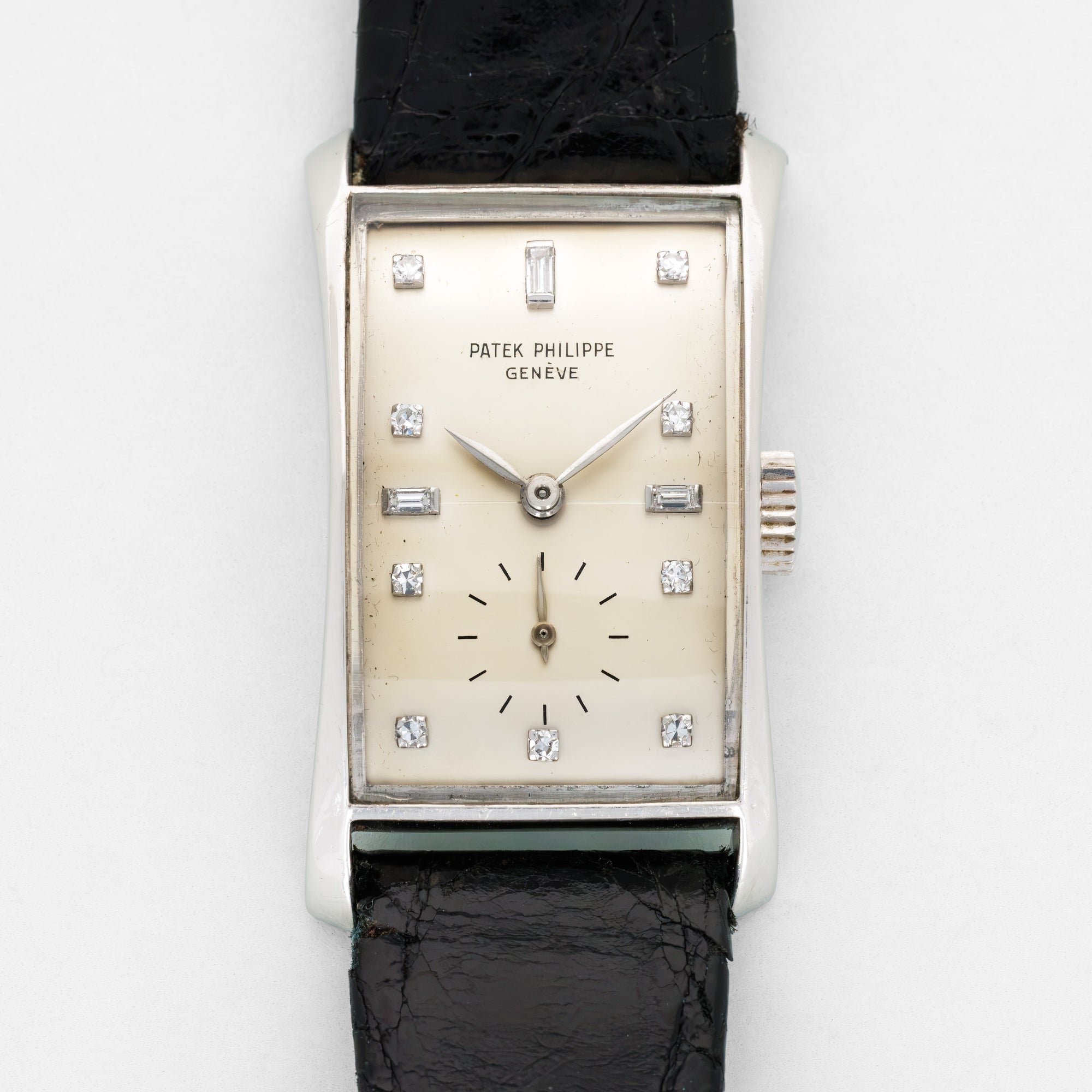 Patek Philippe Platinum Hourglass Watch Ref. 1593 in Original Box