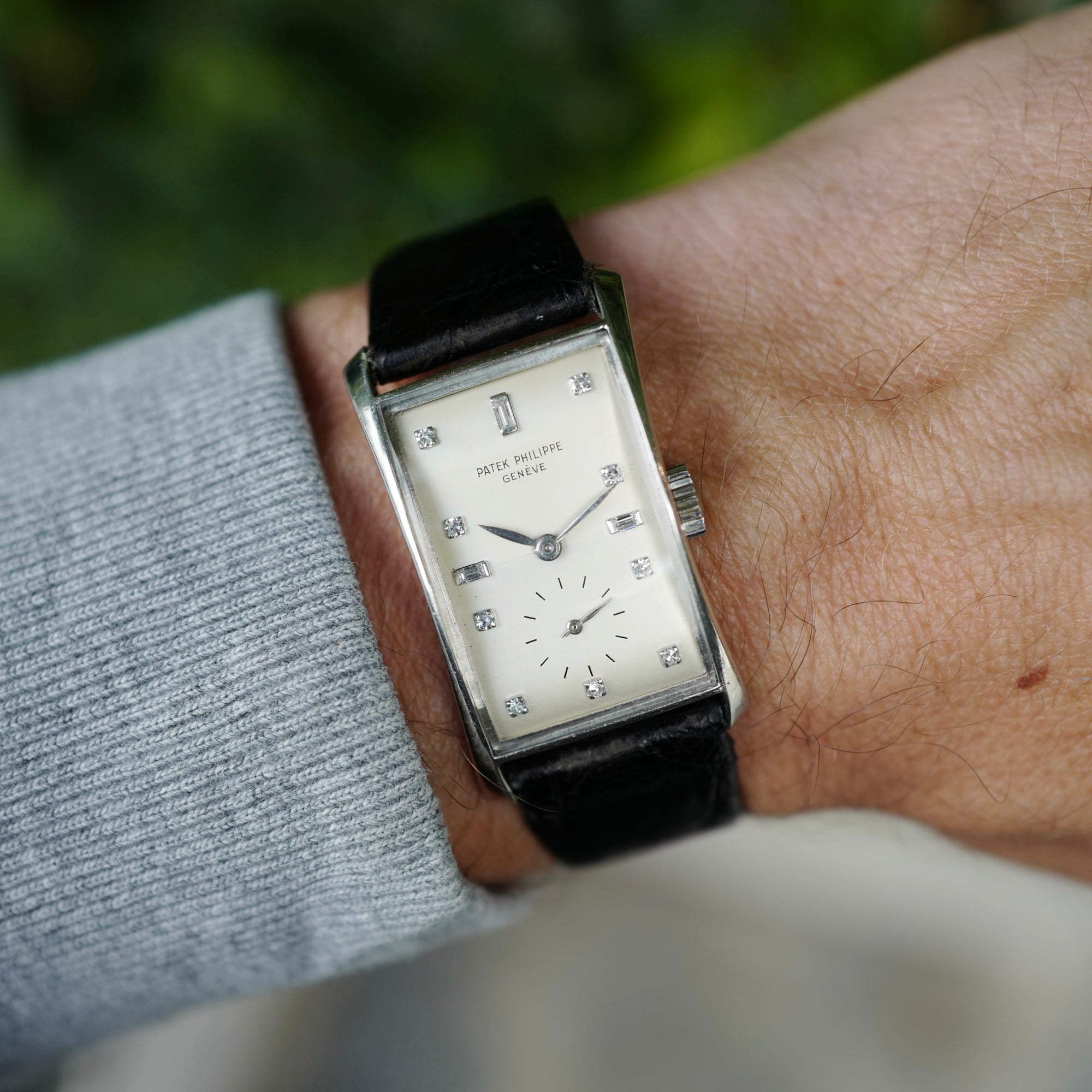 Patek Philippe Platinum Hourglass Watch Ref. 1593 in Original Box