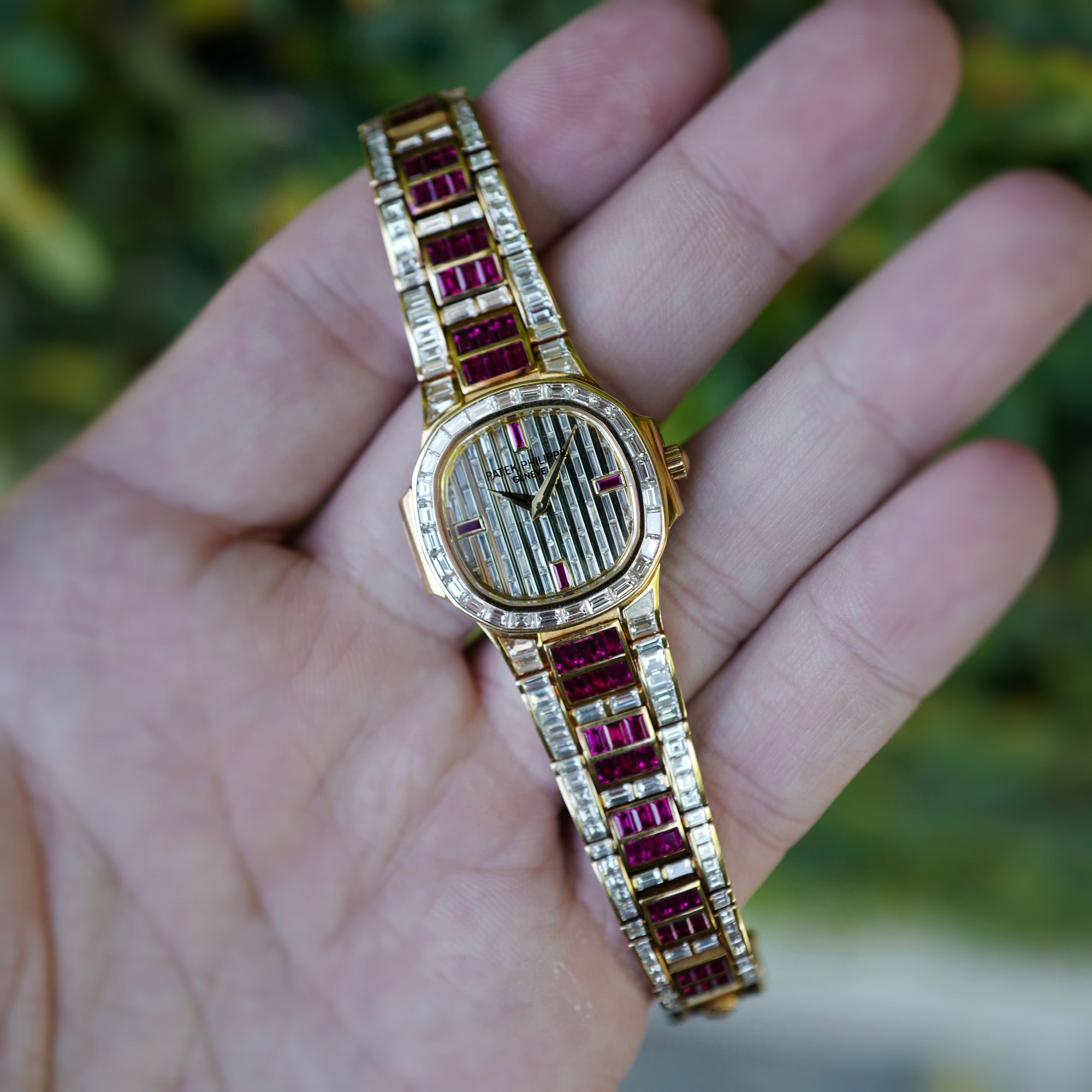 Patek Philippe Yellow Gold Ruby &amp; Diamond Nautilus Watch Ref. 4700