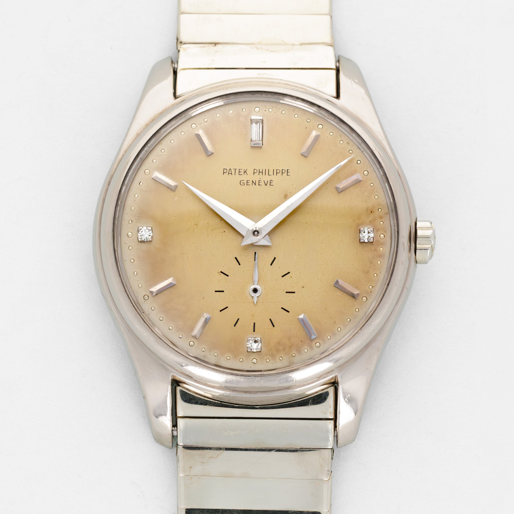 Patek Philippe White Gold Ref. 2526 with Diamond Index Dial Watch, 1956