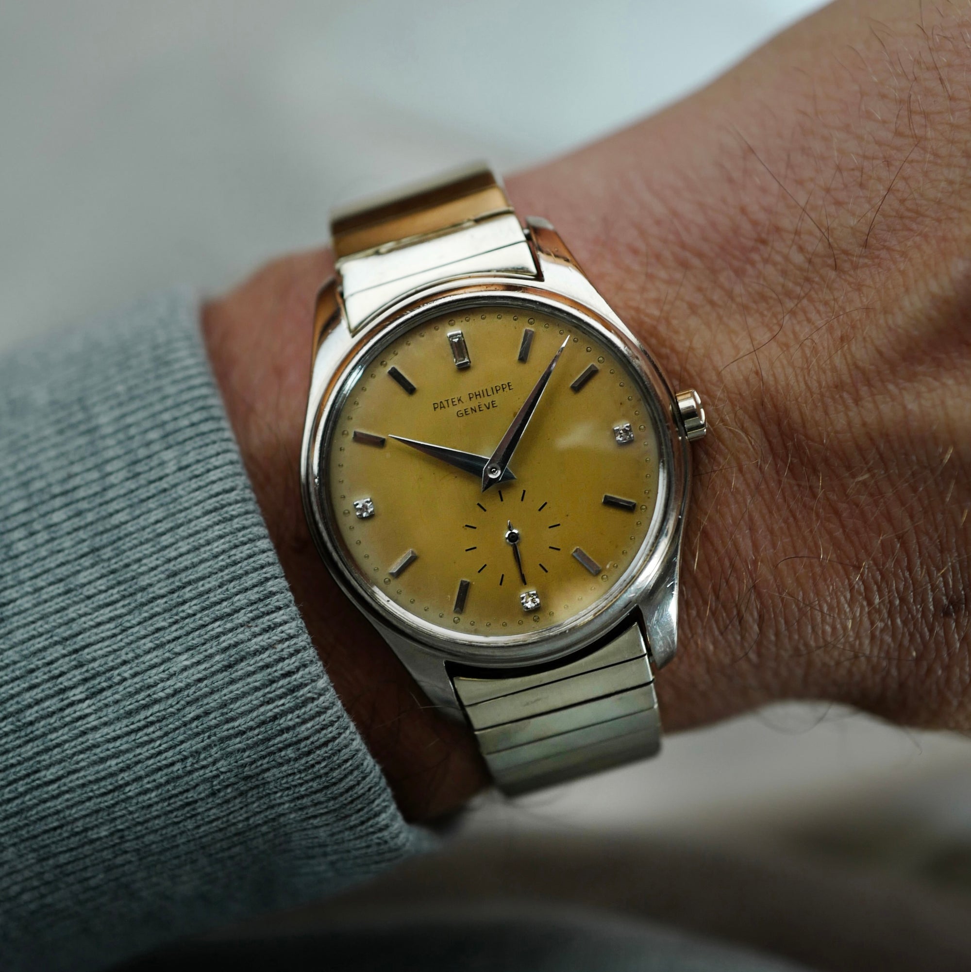 Patek Philippe White Gold Ref. 2526 with Diamond Index Dial Watch, 1956