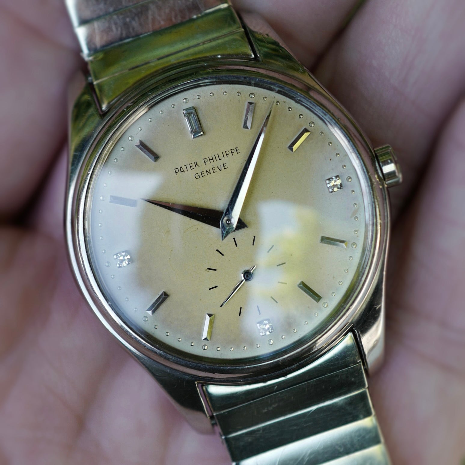 Patek Philippe White Gold Ref. 2526 with Diamond Index Dial Watch, 1956