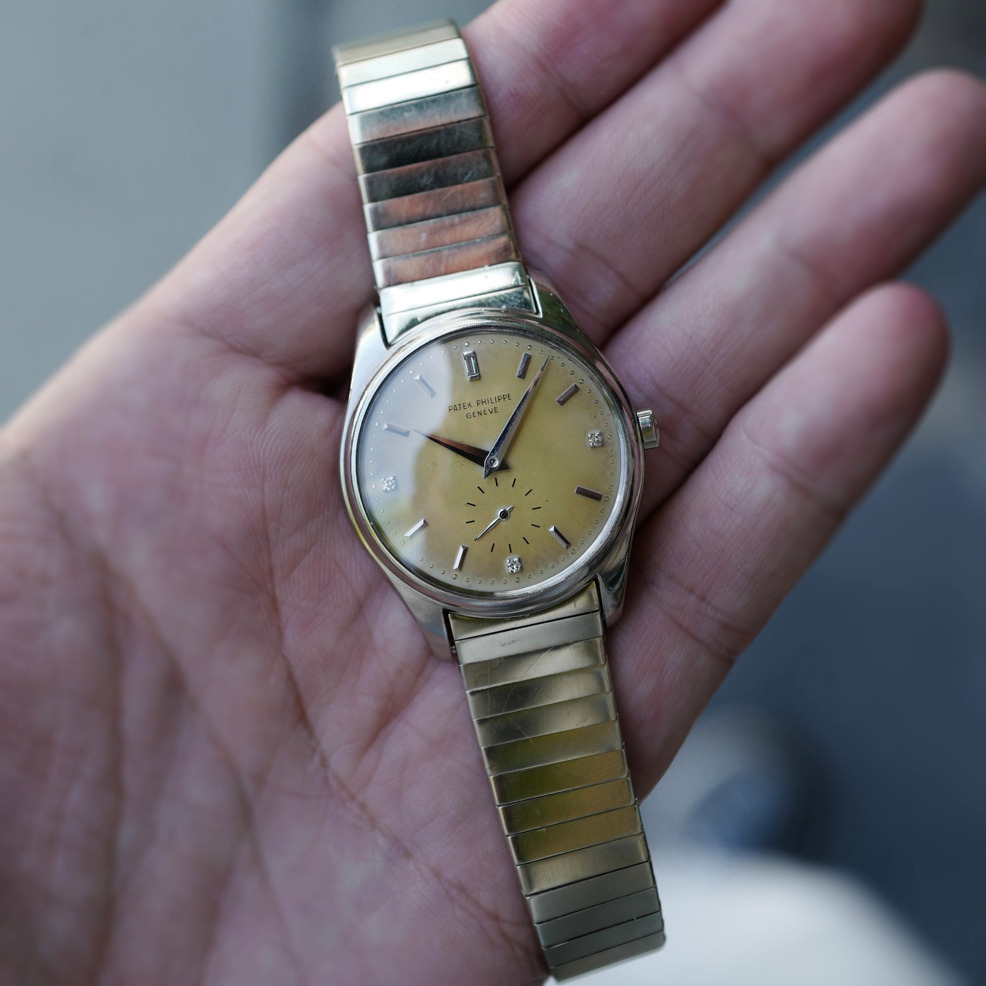 Patek Philippe White Gold Ref. 2526 with Diamond Index Dial Watch, 1956