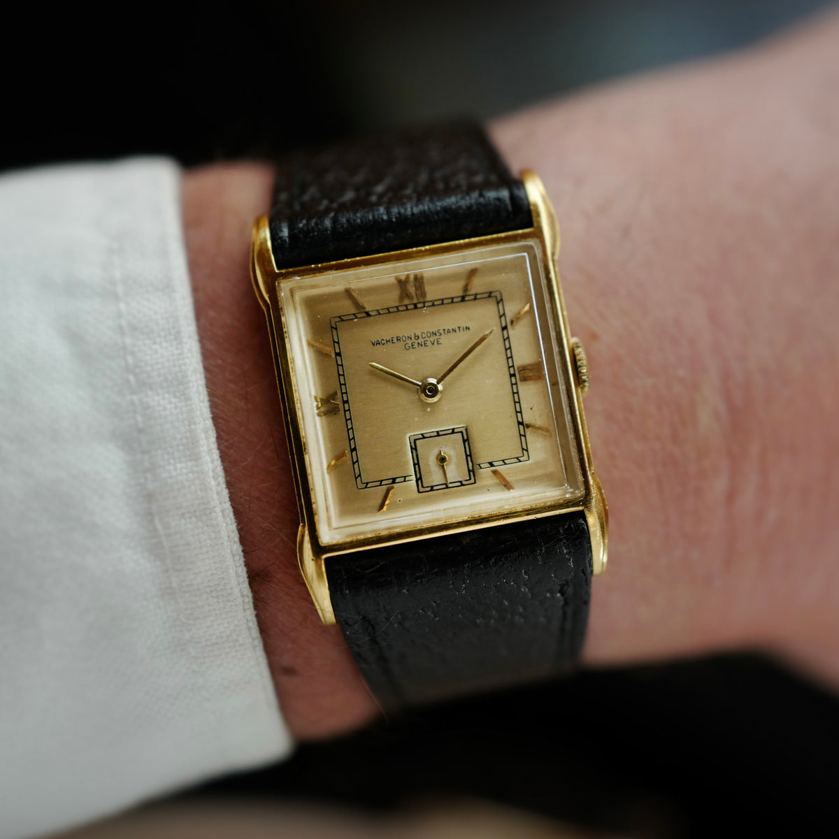 Vacheron Constantin Yellow Gold Watch with Fancy Lugs, Circa 1940s