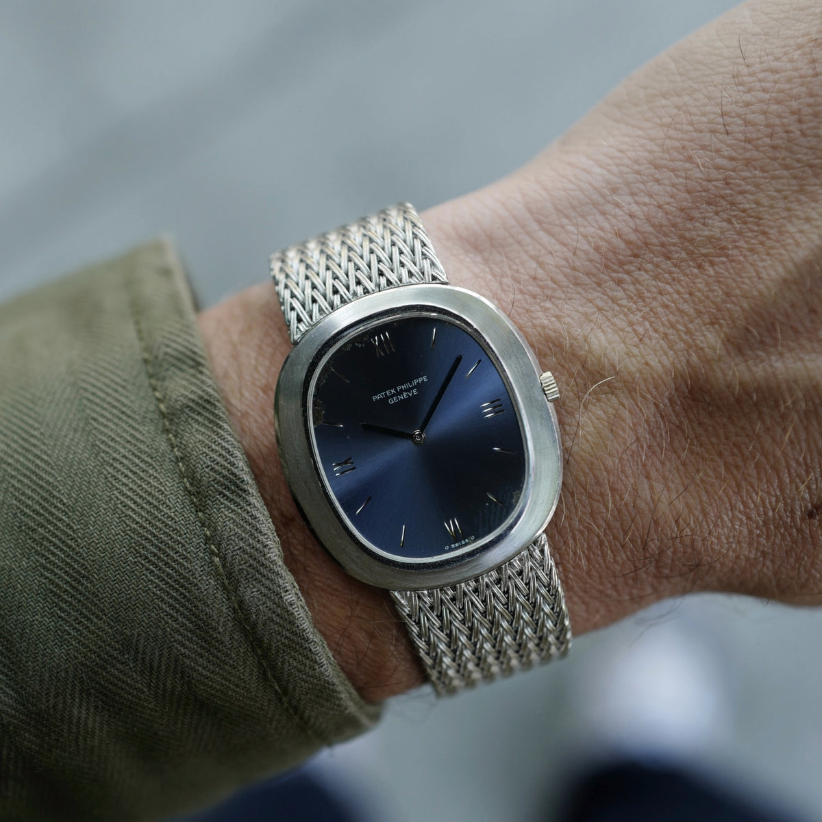 Patek Philippe White Gold Ellipse Ref. 3589 with Blue Dial