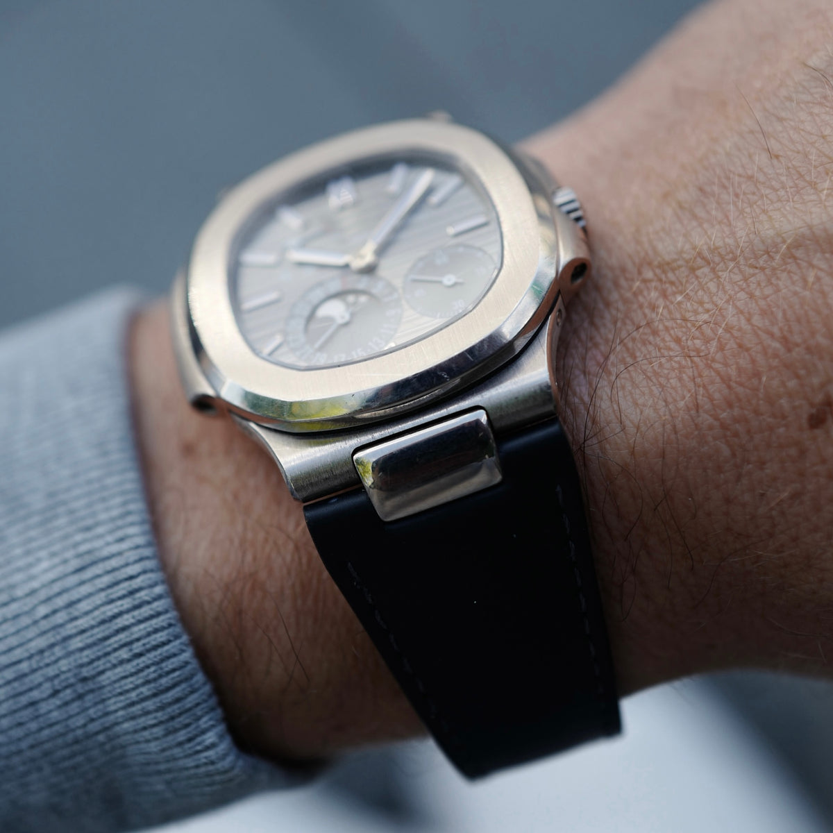 Patek Philippe White Gold Nautilus Moonphase Watch Ref. 5712
