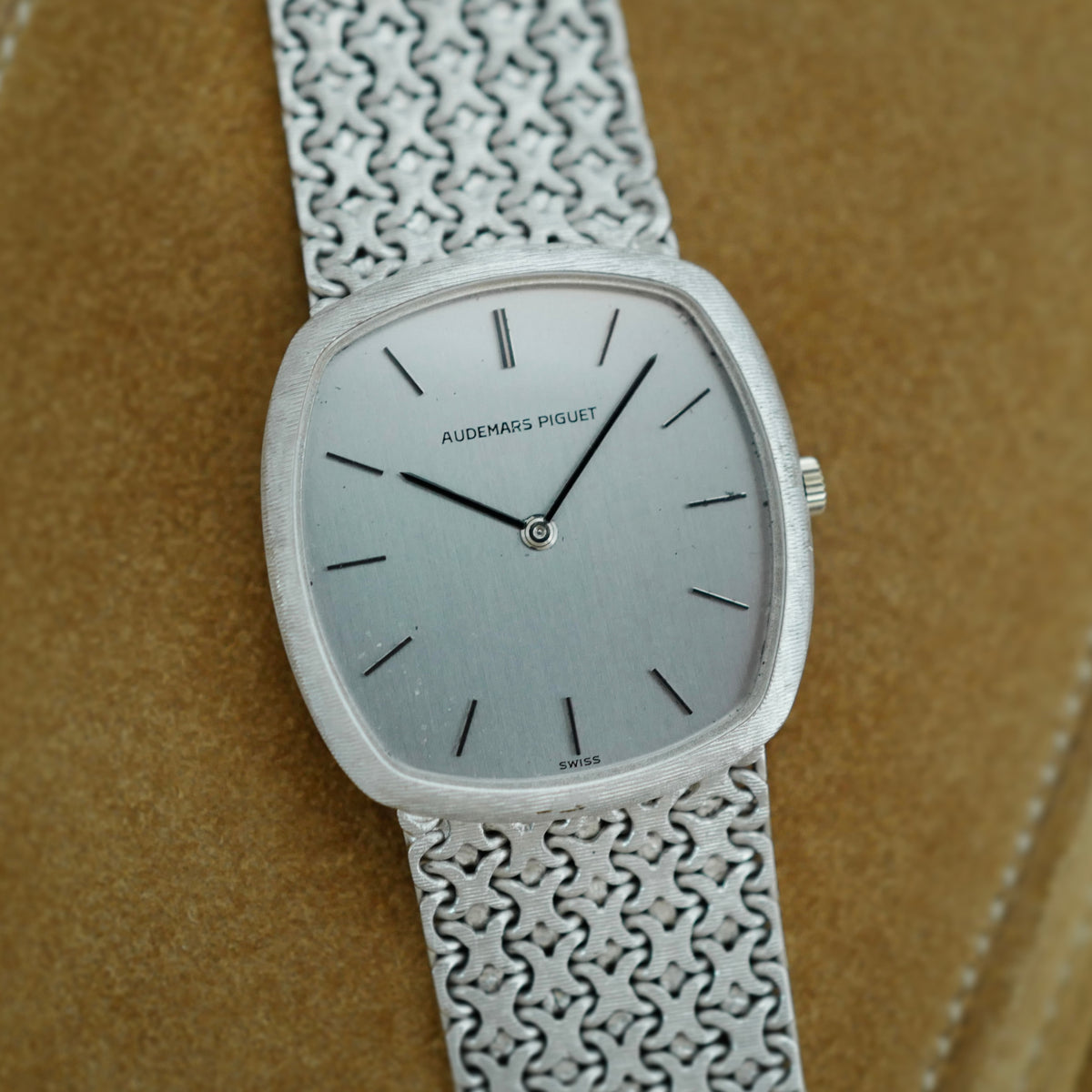 Audemars Piguet White Gold Cushion-shaped Bracelet Watch (New Arrival)