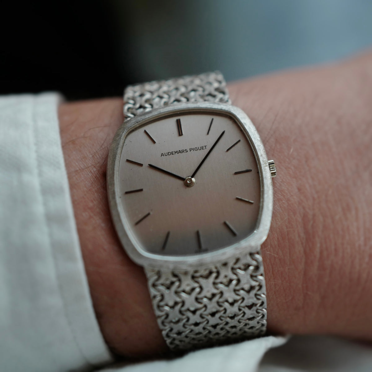 Audemars Piguet White Gold Cushion-shaped Bracelet Watch (New Arrival)