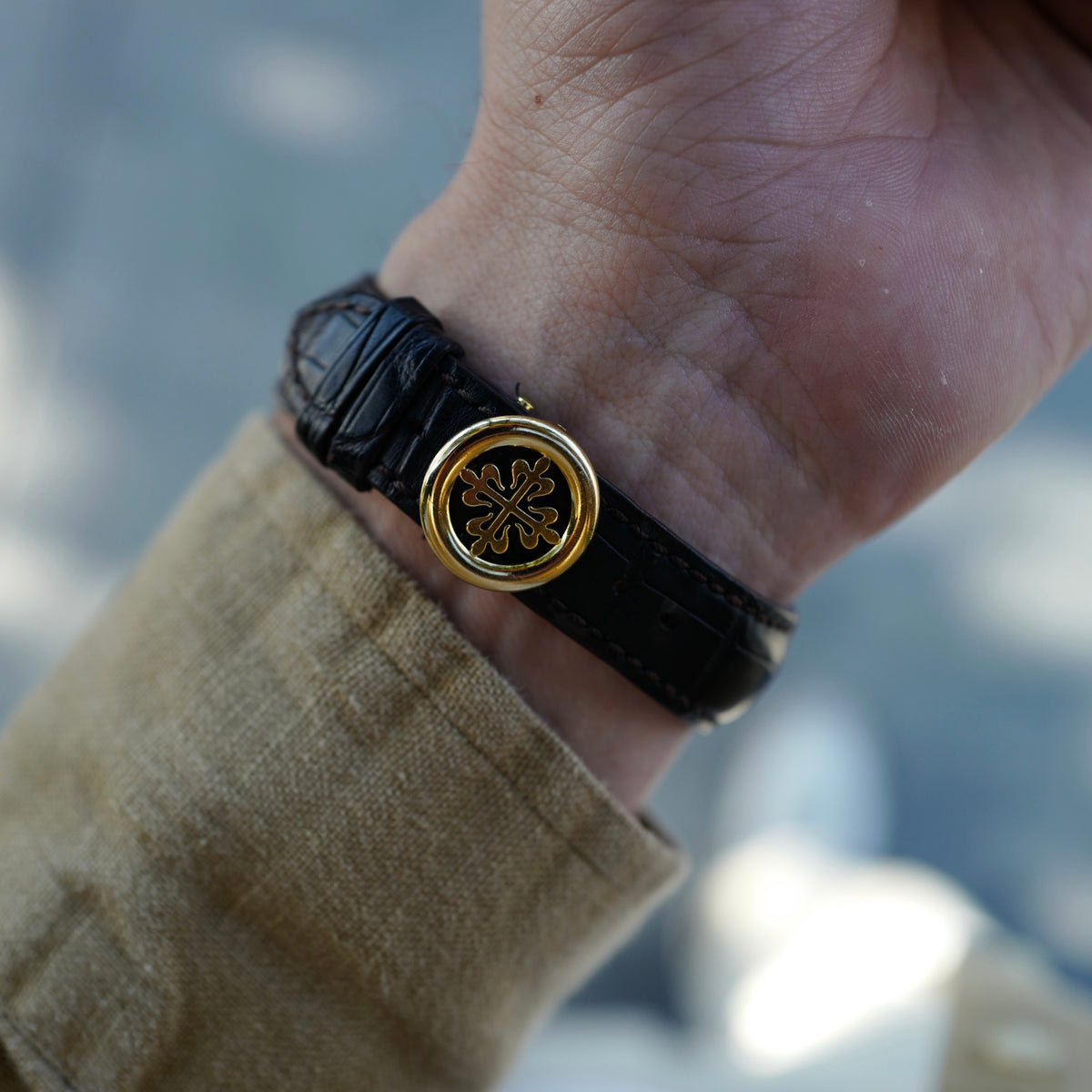 Patek Philippe Pink Gold World Time Ruby Bezel Watch Ref. 5130