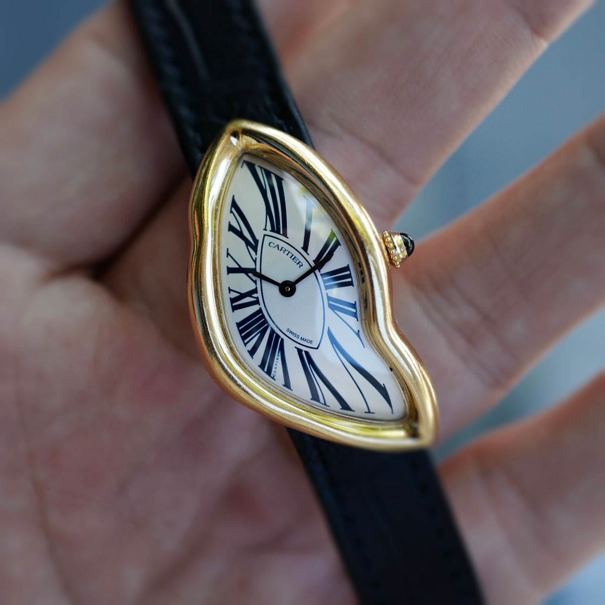 Cartier Yellow Gold NSO Crash Watch with Blue Numerals