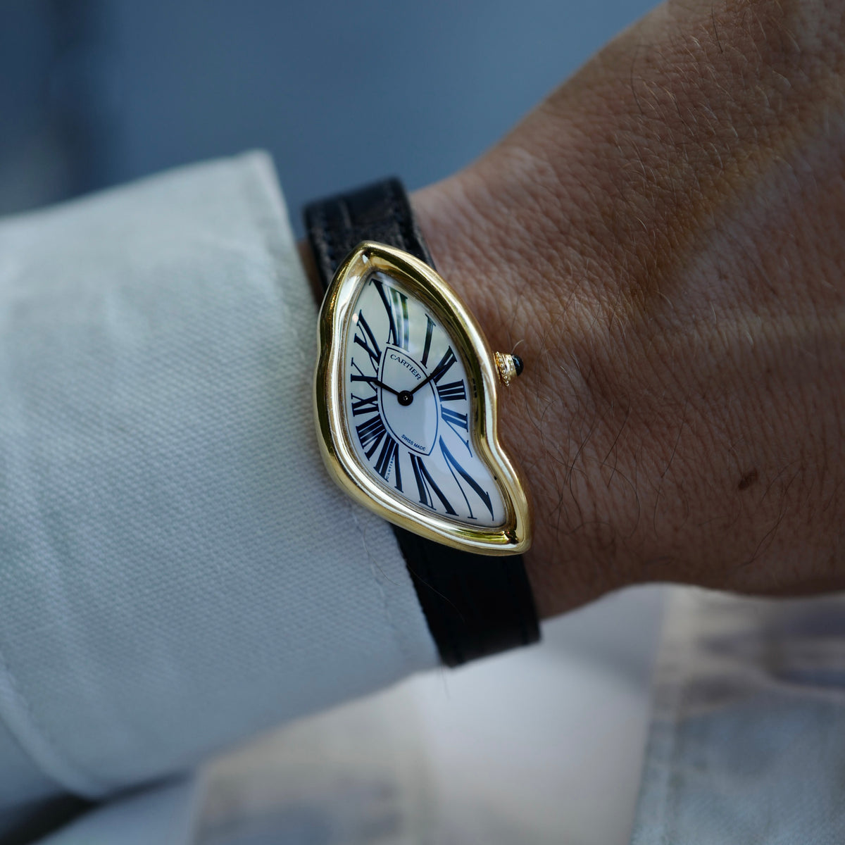 Cartier Yellow Gold NSO Crash Watch with Blue Numerals