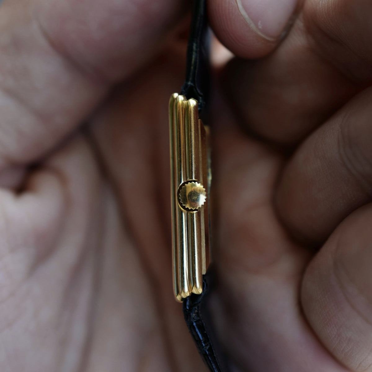 Rolex Cellini 18k YG Ribbed Case Blue Dial Ref. 4016/8