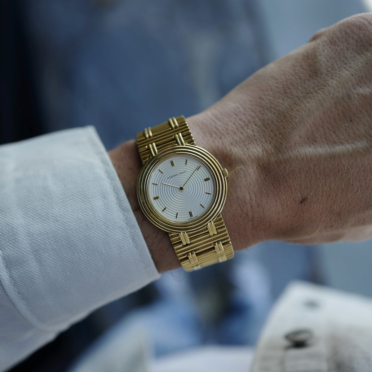 Audemars Piguet Yellow Gold Disco Volante with Concentric Case, Dial and Integrated Bracelet