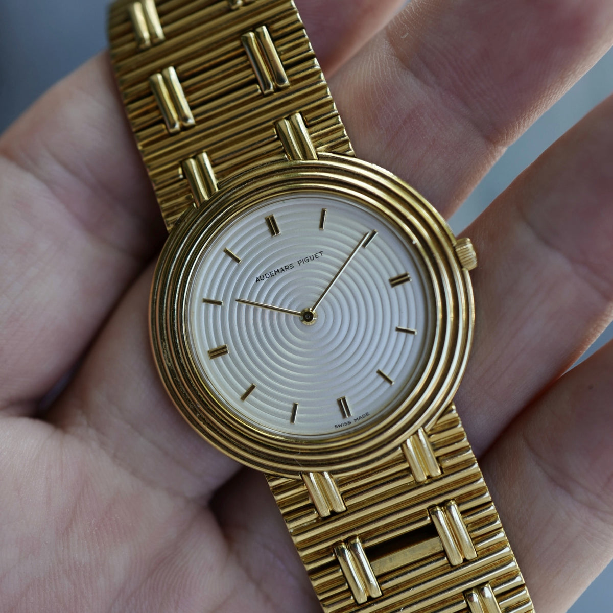 Audemars Piguet Yellow Gold Disco Volante with Concentric Case, Dial and Integrated Bracelet