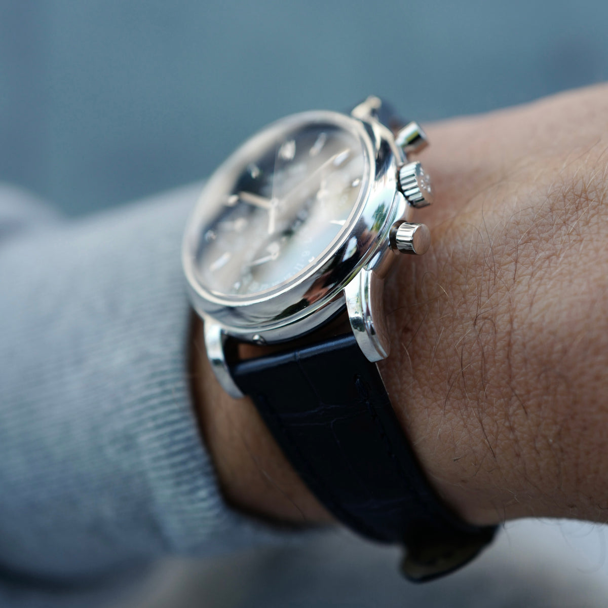 Patek Philippe Platinum Perpetual Calendar Black Dial Watch Ref. 3970 (New Arrival)