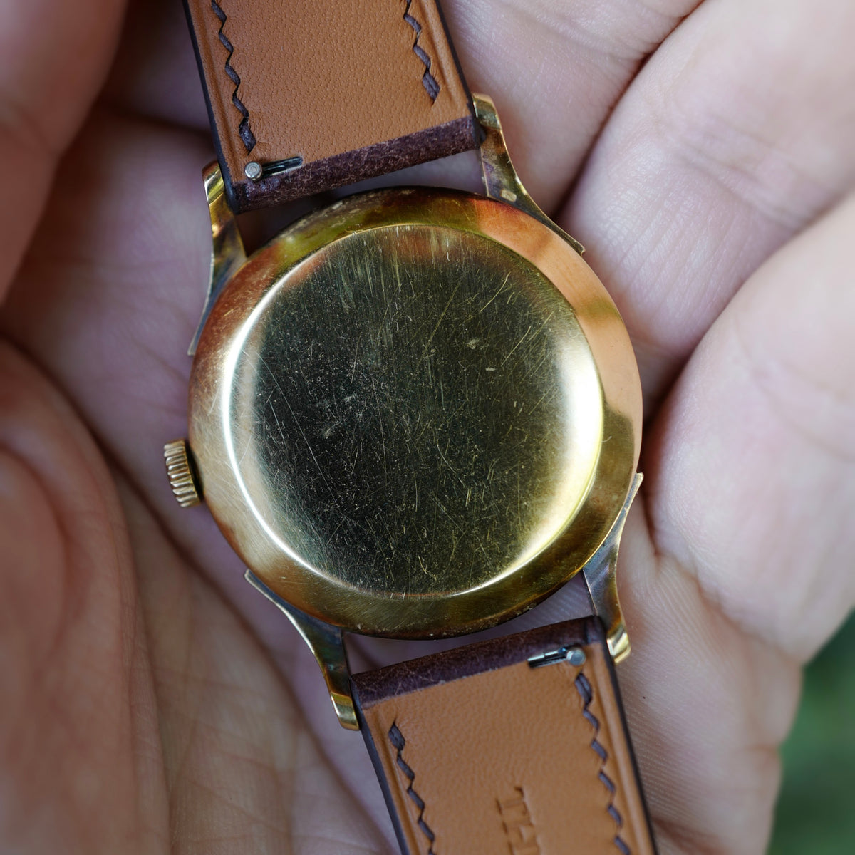 Patek Philippe Yellow Gold Calatrava Ref. 1589 with Dore Dial and Portuguese Hallmarks