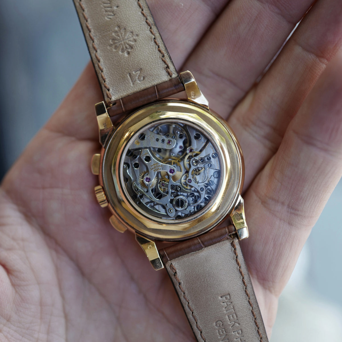 Patek Philippe Pink Gold Perpetual Calendar Chronograph Watch Ref. 5970 (Archive and Second Caseback)
