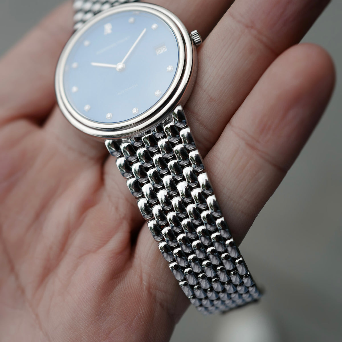 Audemars Piguet White Gold Blue Diamond Dial Bracelet Watch (New Arrival)