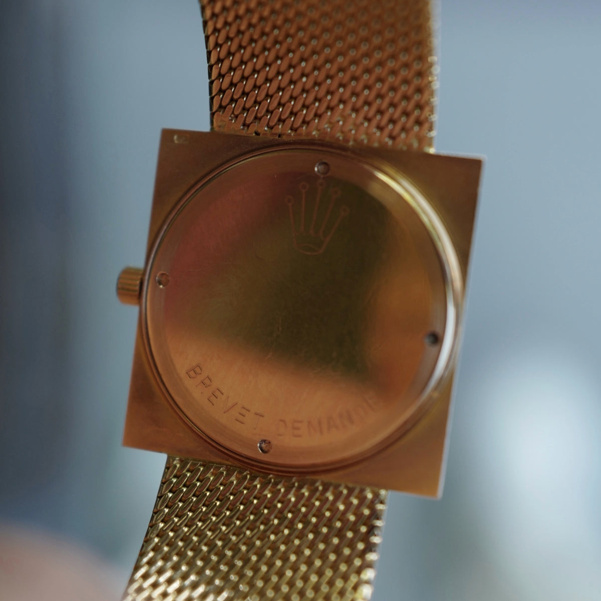 Rolex Pink Gold Square Bracelet Watch