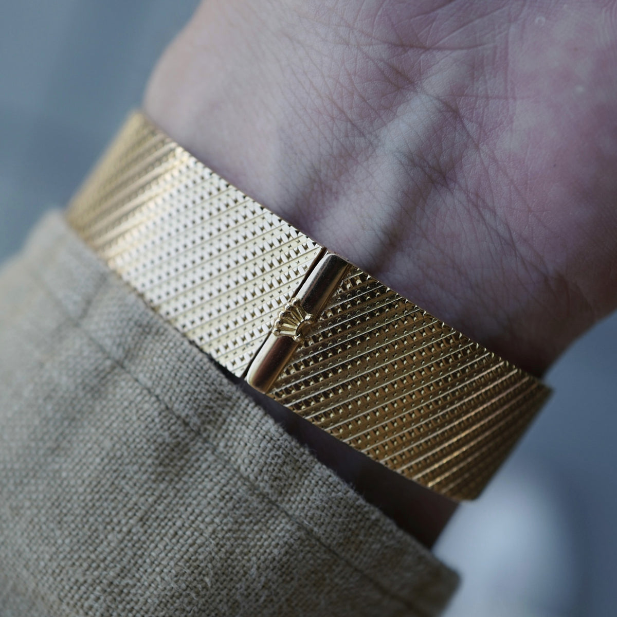 Rolex Pink Gold Square Bracelet Watch