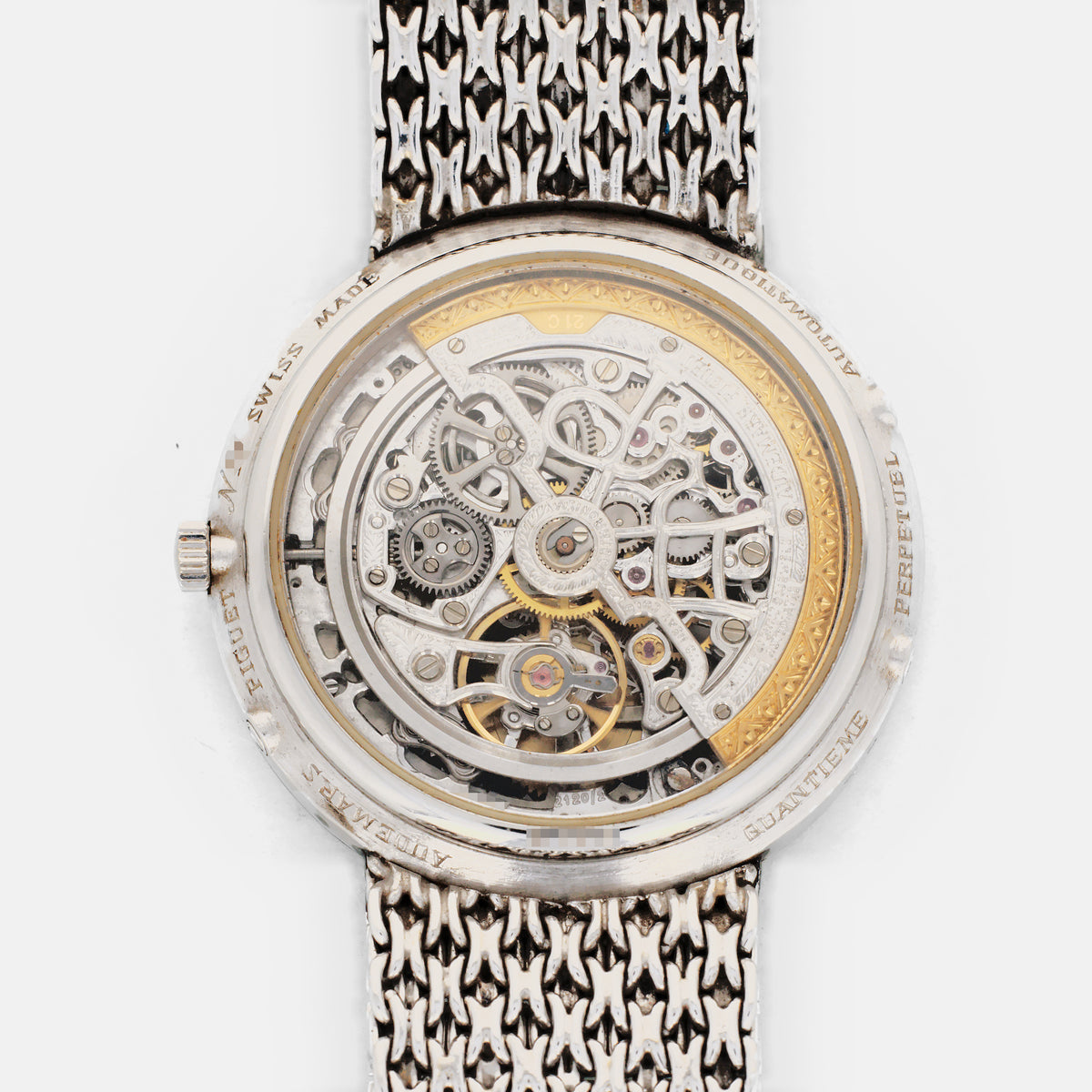 Audemars Piguet Platinum Skeletonized Perpetual Calendar Diamond Dial Bracelet Watch Ref. 25669PT, One of Three Made
