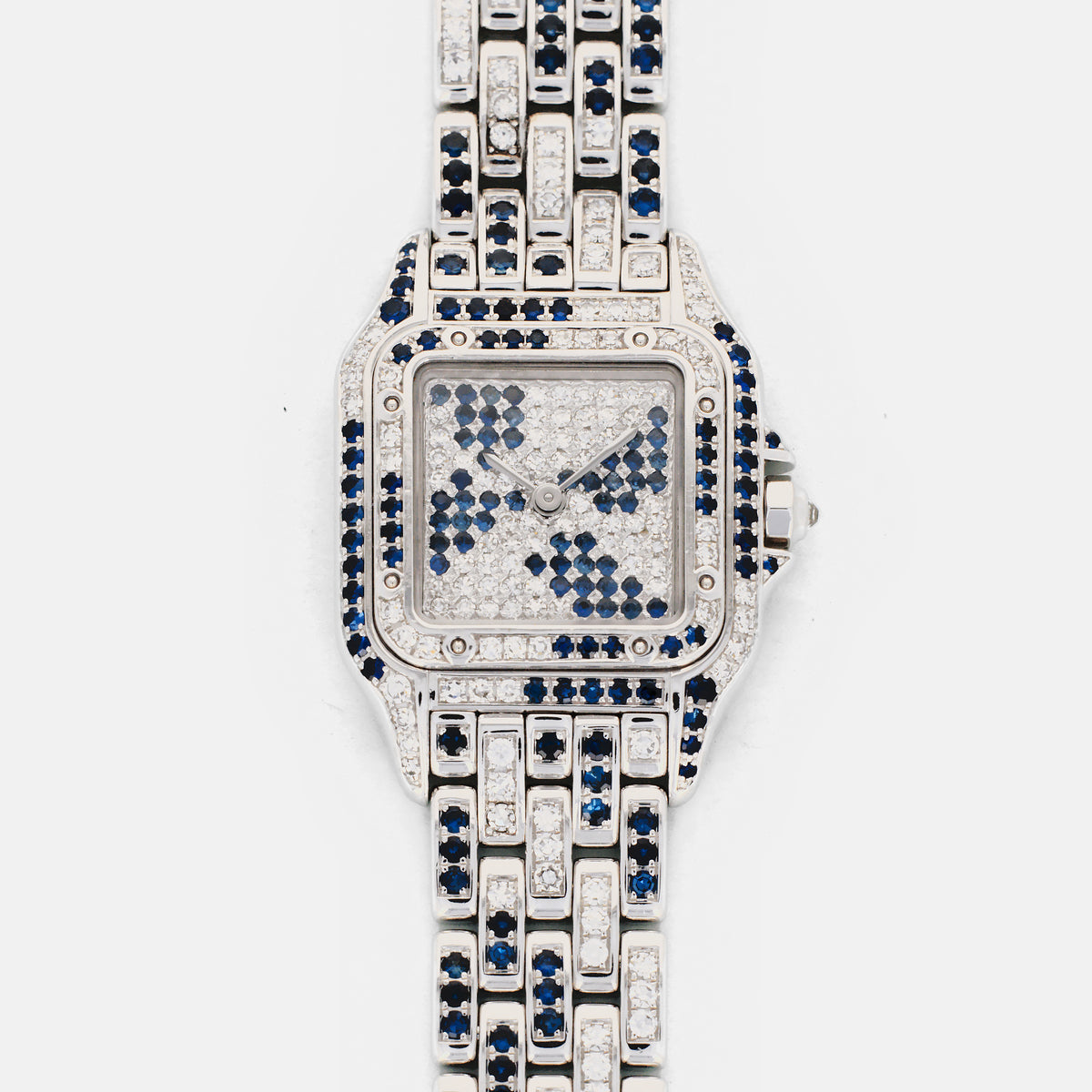 Cartier White Gold Diamond & Sapphire Panthere Watch Ref. 8669
