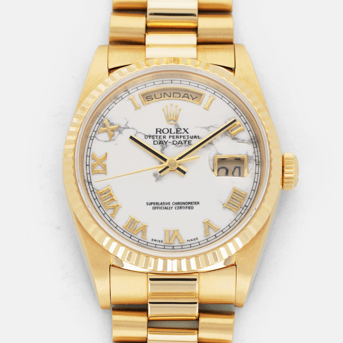 Rolex Yellow Gold Day-Date Ref. 18238 with Howlite Dial