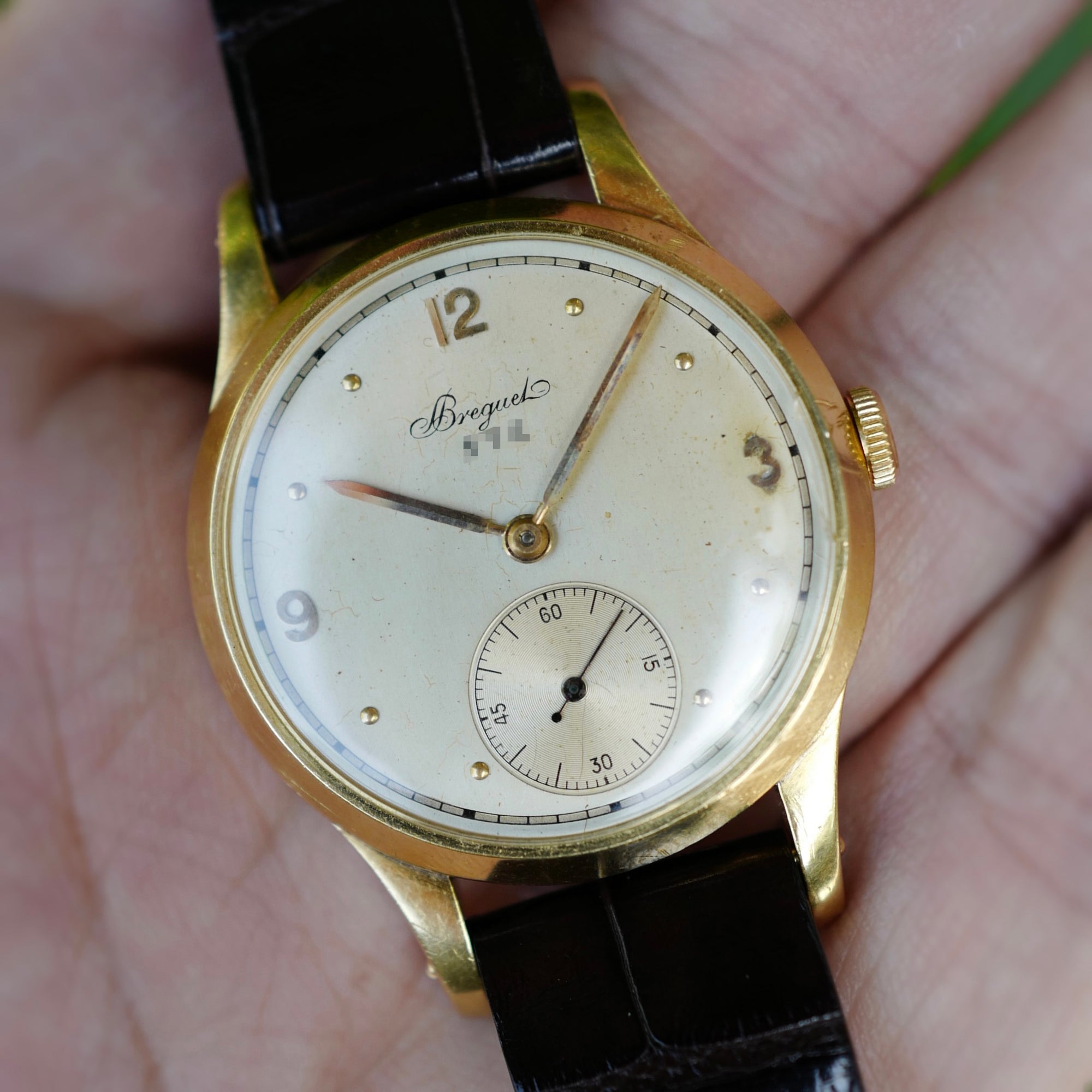 Breguet Yellow Gold Empire Peseux 260, Circa 1949