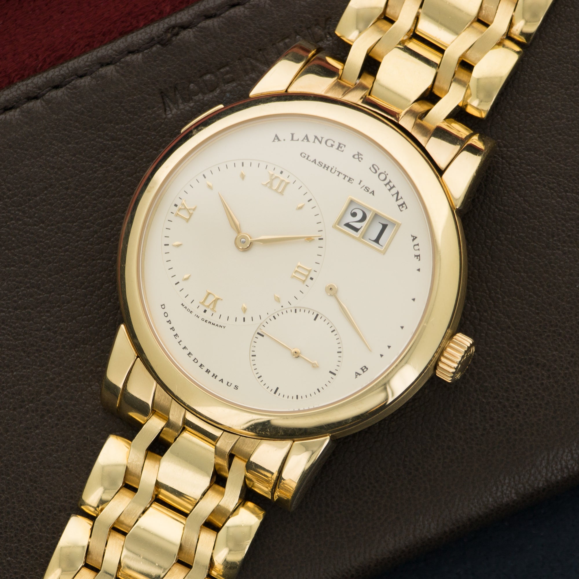 A. Lange &amp; Sohne Yellow Gold Lange 1 Bracelet Watch Ref. 101.021