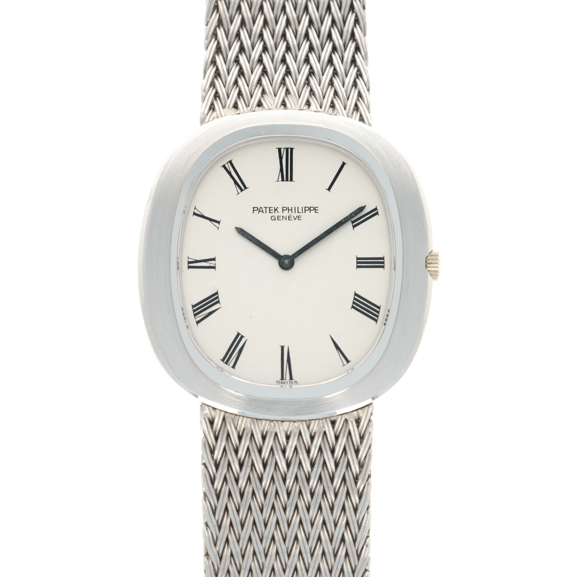 Patek Philippe - Patek Philippe White Gold Automatic Oval Bracelet Watch Ref. 3589 - The Keystone Watches