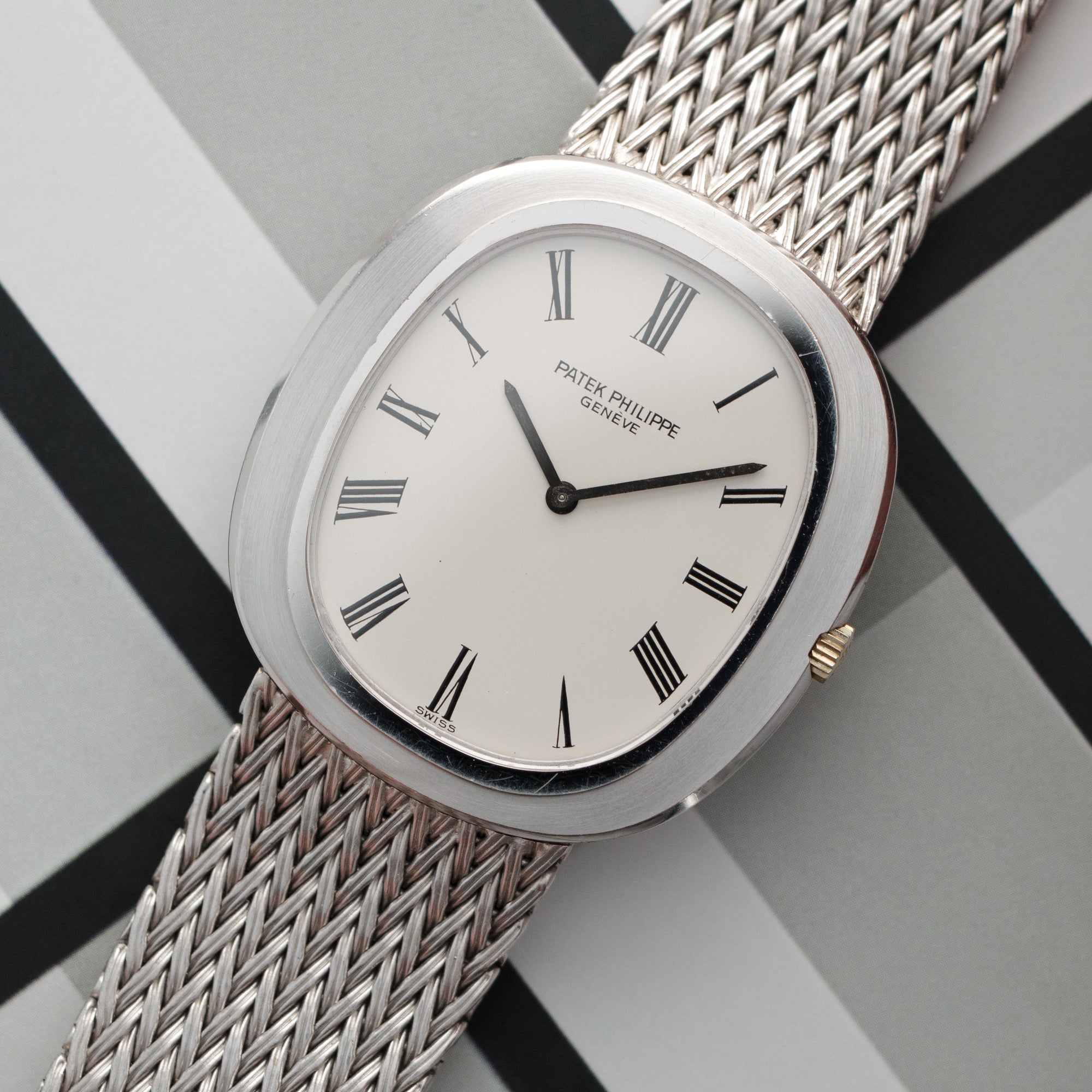 Patek Philippe - Patek Philippe White Gold Automatic Oval Bracelet Watch Ref. 3589 - The Keystone Watches