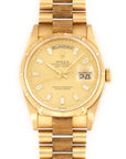 Rolex - Rolex Day-Date Yellow Gold Bark Finish Baguette Diamond Watch Ref. 18248 - The Keystone Watches