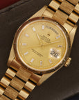 Rolex - Rolex Day-Date Yellow Gold Bark Finish Baguette Diamond Watch Ref. 18248 - The Keystone Watches