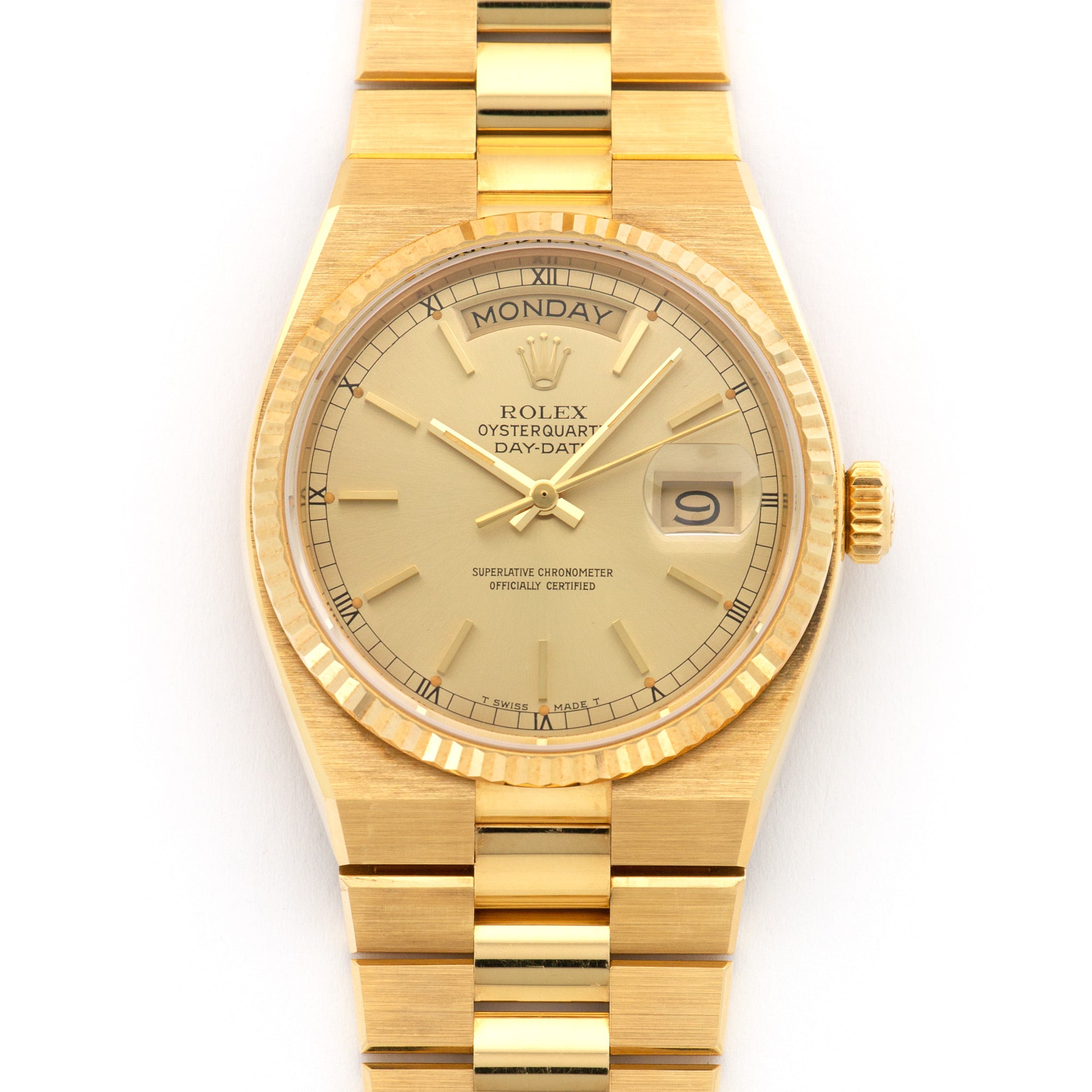Rolex - Rolex Yellow Gold Day-Date OysterQuartz Watch Ref. 19018, in Never Worn Condition - The Keystone Watches